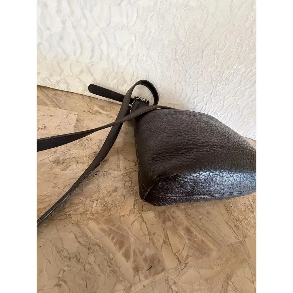 Vintage COACH #6807 Black "Hudson Small Zip" pebbled Leather Shoulder Bag - Picture 9 of 12